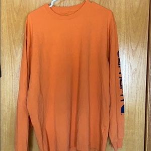 Men's Long-Sleeve Orange Crewneck Shirt